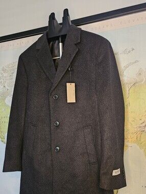 Reaction Kenneth Cole Charcoal Wool Blend Coat